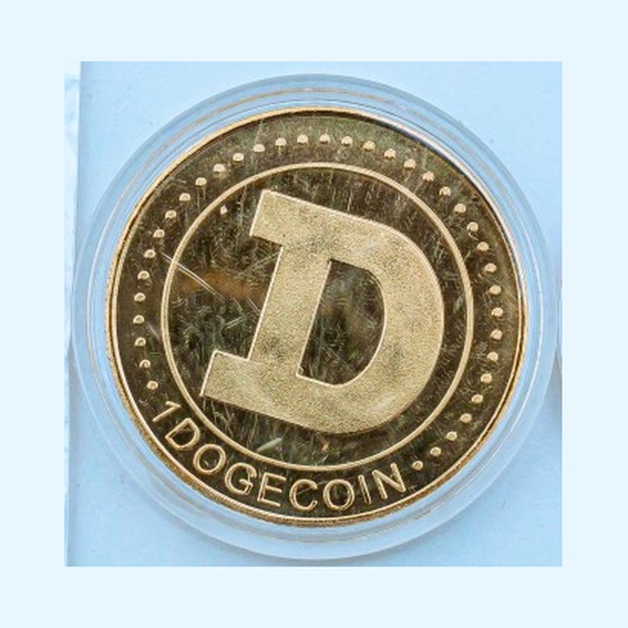 Pièce Dogecoin en métal – dorée